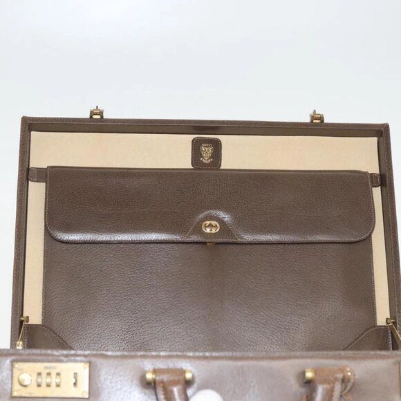 GUCCI Trunk Leather Brown Gold - Picture 12 of 14